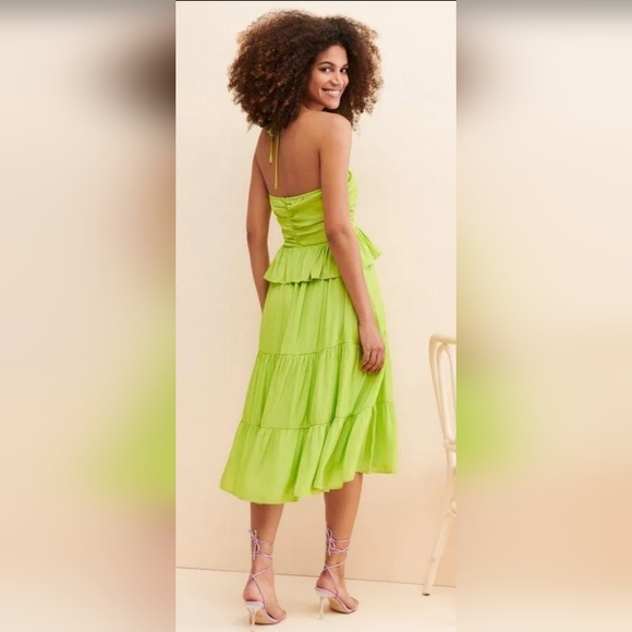 Free People X G.P.D  Tiered Peplum Midi Dress - Picture 2 of 9